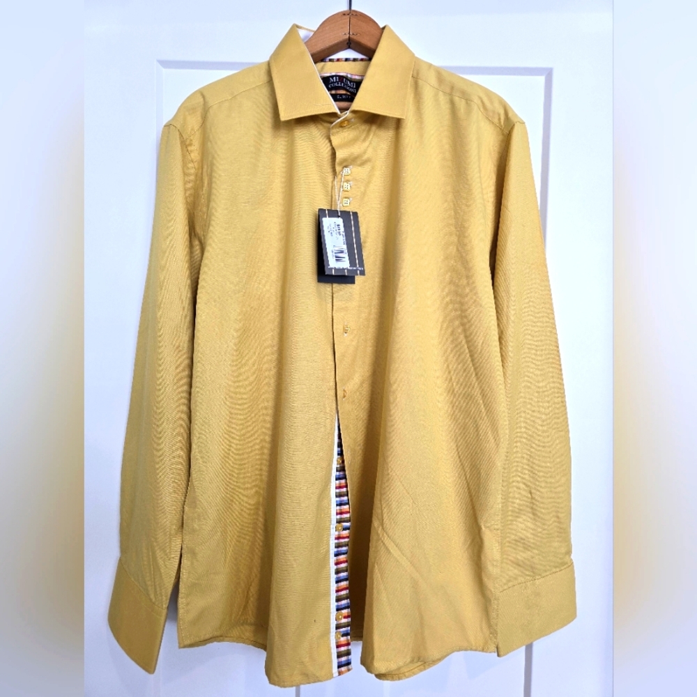 MIZUMI Collezioni XXL SlimFit Button-down Shirt 2XL Mustard Yellow MSRP$59.50